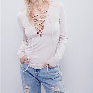 Free People lace up top